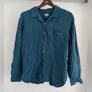 Tommy Bahama Silk Blue Long Sleeve Button Front Shirt Men’s Size M